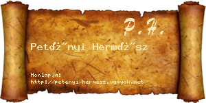 Petényi Hermész névjegykártya